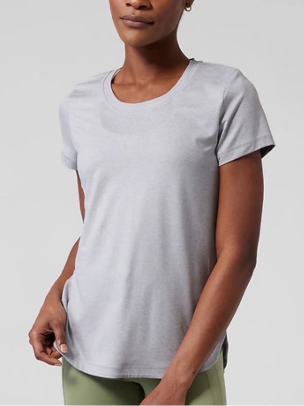 NEW Athleta Uptempo Tee XL Norwegian  Grey Athletic Athleisure Yoga